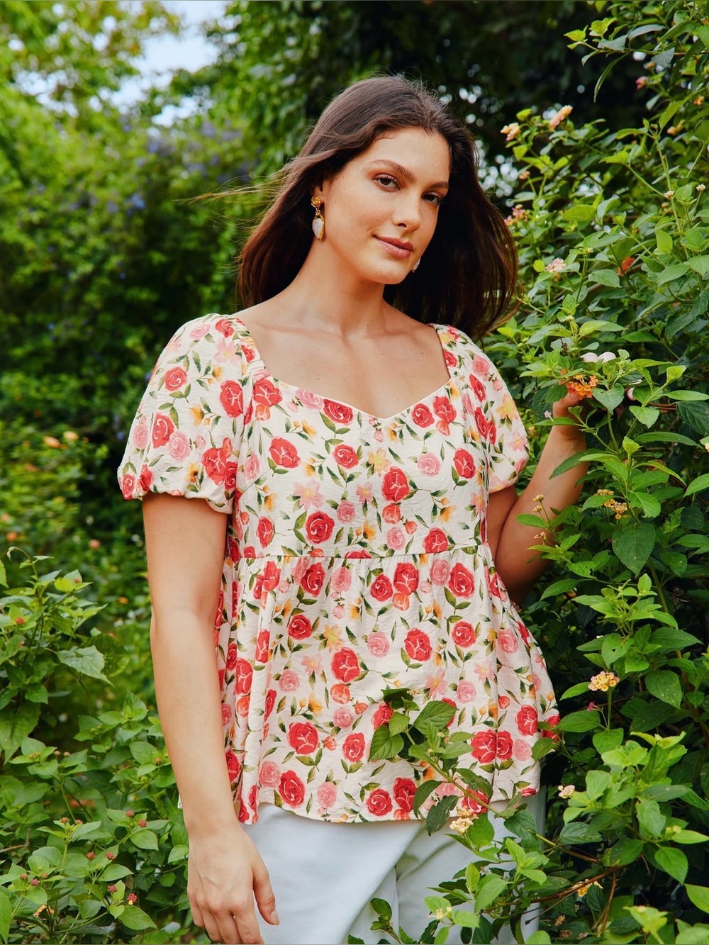 Bloomchic Floral Babydoll Blouse Top